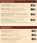 Vanilla Caffe menu