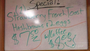 Bobby Shela's Cow Creek Cafe menu