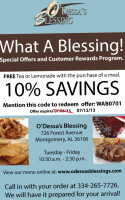 O'Dessa Blessings Restaurant food