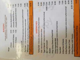 Tyger's menu