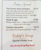 The Corner Grill menu