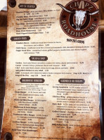 Chapz Roadhouse menu