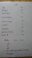 Addy Inn menu