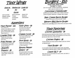 Tipsy Cow Georgetown menu