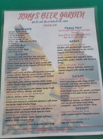 Beer Garden menu