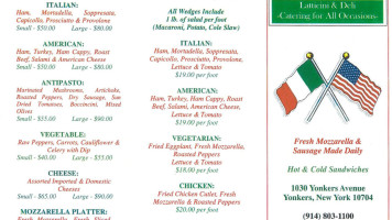 Avitabile Latticini Deli menu