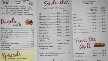 Redhouse Bagels menu