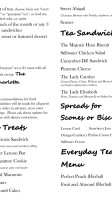 Stillwater Tea House menu