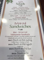 Td Vietnam Palace menu