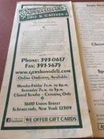 Gershon's Deli Caterers menu