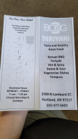 Bong Teriyaki menu