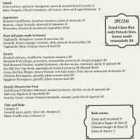 Cappella menu