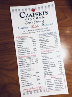 Czapski's Kitchen Cafe Catering menu