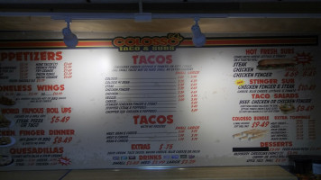 Colosso Taco Subs menu