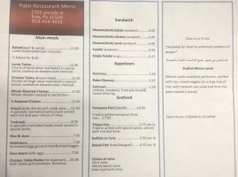 Palm Tree Market menu