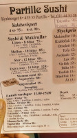 Partille Sushi menu