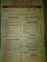 Graziano's Pizza menu