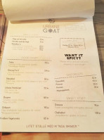 Urbane Goat menu