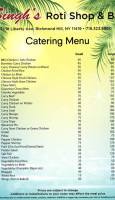 Singh's Roti Shop menu