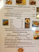 Tj's Truck Stop menu