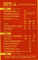 Cosmonaut Coffee menu