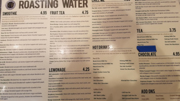 Roasting Water menu