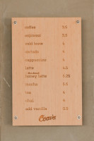 Coava Coffee Roasters menu