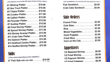 Coral Hills Seafood Crab menu