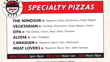 Capital City Pizza Co. menu