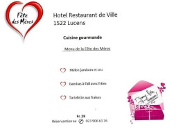 Hôtel de Ville menu