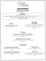 The Stone Terrace by John Henry's menu