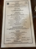 The Artisan Club menu