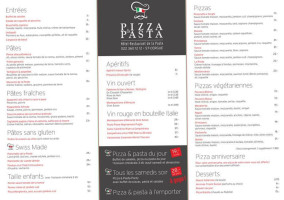 HÔtel Pizza Pasta St-cergue menu