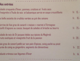 Le Belvédère menu