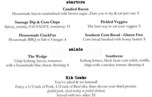 The Bbq Saloon menu