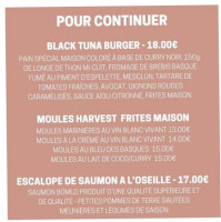 Harvest menu