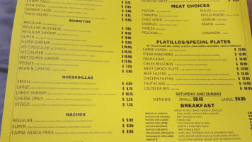 Taqueria La Carreta menu