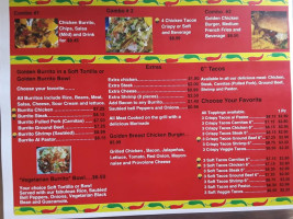 The Golden Burrito menu