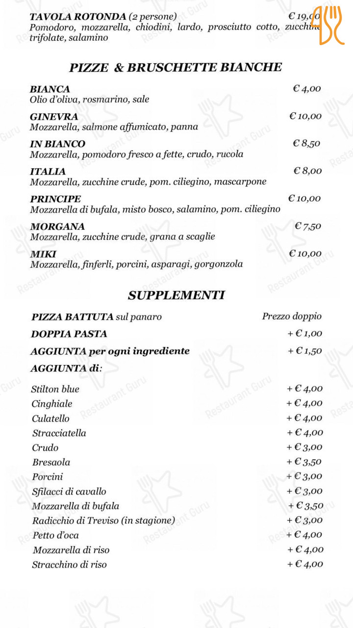 Pizzeria Avalon Cafe Carte