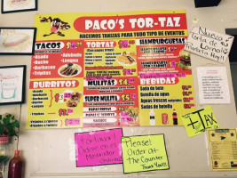 Paco’s Tortaz food