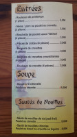 Saveurs d'Asie menu