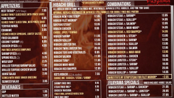 Fujiyama Japanese Steak And Seafood House menu