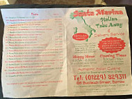 Santa Marina menu