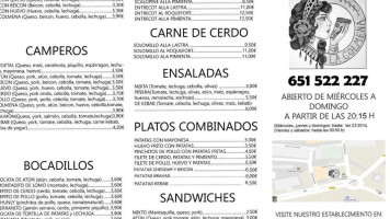 Pizzeria La Colmena menu