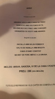 Masia D'amer menu