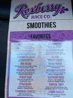 Roxberry Juice menu