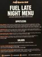 Fuel Sports menu