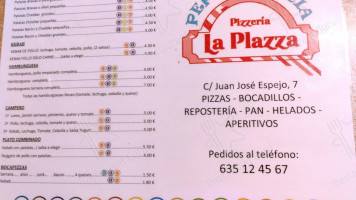 Pepe Y Gracia Pizzeria La Plazza menu