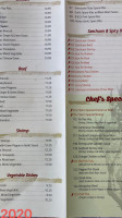 Chen's Restaurant menu