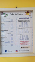 Cakeya menu